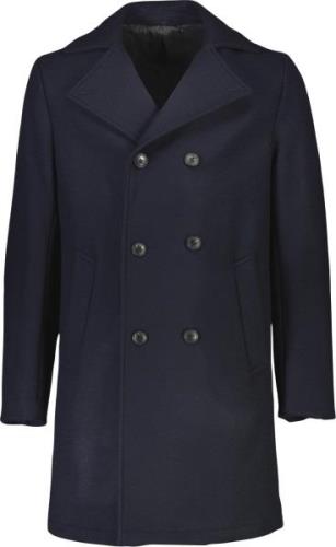 Lindbergh Recycled pea Coat Mand Blå Frakker Str L - Uld hos Magasin