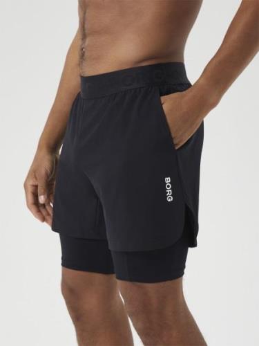 Björn Borg Borg 2 IN 1 Shorts Mand Black Beauty Badeshorts Str L - hos...