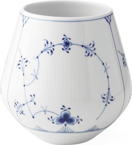 Royal Copenhagen Musselmalet Riflet 15 cm. Vase Mellem Hvid, Blå Str H...