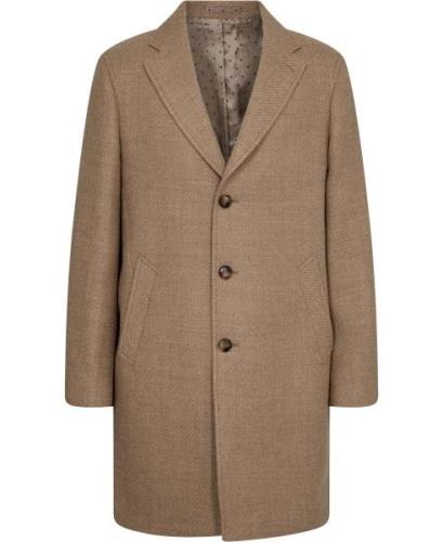 Sand British Wool Retro Coat Mand Sand Frakker Str 48 - hos Magasin