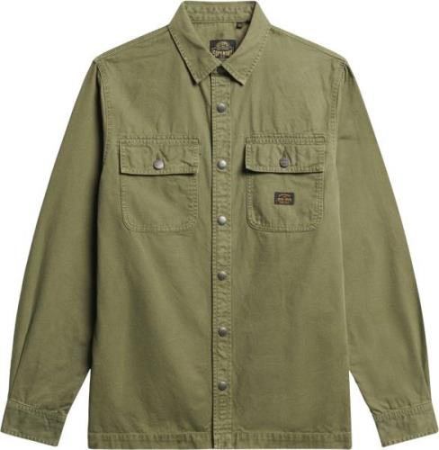 Superdry Canvas Workwear Overshirt Mand Chive Green Overshirts Str L -...