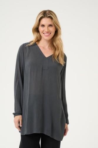 Kaffe Amber Vneck Tunic Kvinde Black Oyster Tunikaer Str 40 - hos Maga...