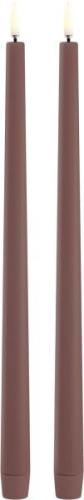 Uyuni LED Slim Taper Candle, Terracotta, Smooth, 2pack, 2,3x32 cm Terr...