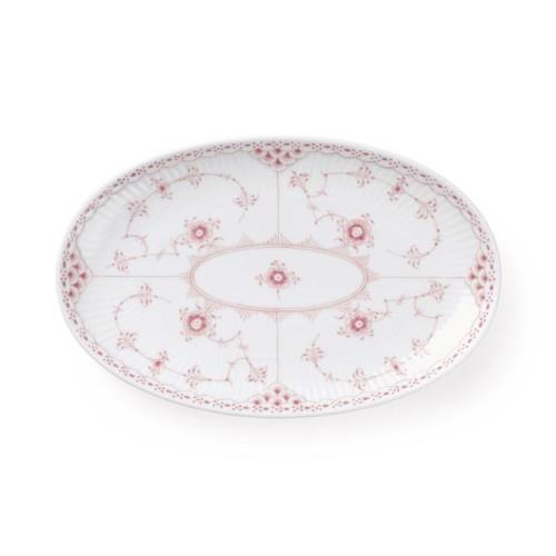 Royal Copenhagen  Fl Half Lace Oval Asiette 23,5cm Hvid Str 23,5 cm - ...