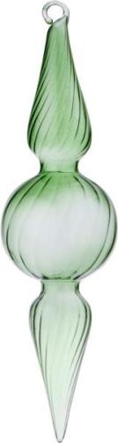 Bungalow Glass Icicle Bonbon Green Green Str H 15 cm - Juletræspynt Tr...