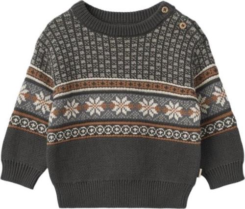 Wheat Jacquard Pullover Elias Str 2 år / 92 cm - Raven Toppe Bomuld ho...