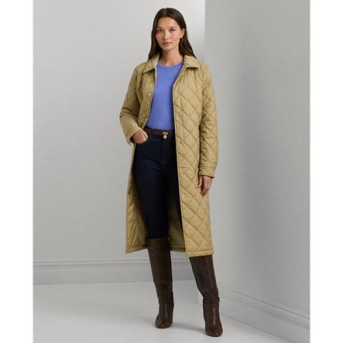 Lauren Ralph Lauren Diamondquilted Long Coat Kvinde Birch Tan Termojak...