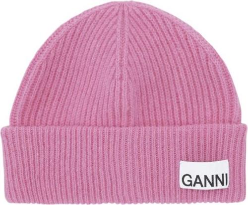 Ganni Light Structured Rib Knit Beanie ONE SIZE - Huer hos Magasin