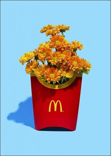 Poster & Frame Super Mercat Flower Fries Flerfarvet Str 30x40cm - Plak...