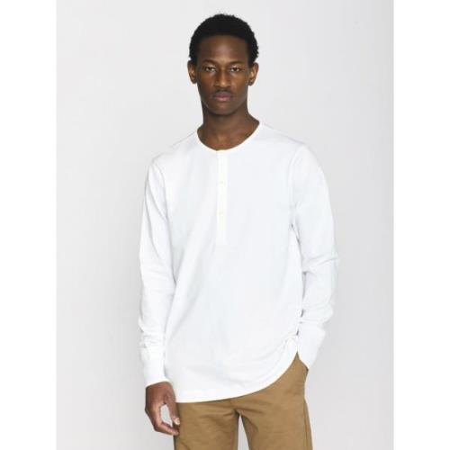 Knowledge Cotton Apparel BO Long Sleeve Henley Gots/vegan Mand Hvid La...