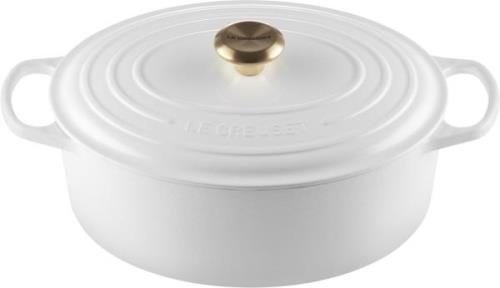 Le Creuset Oval Gryde 31cm White White Str 31 cm - Gryder hos Magasin