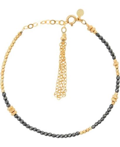 BeChristensen Abby Facet Hematite Gold One Size - Perlearmbånd hos Mag...