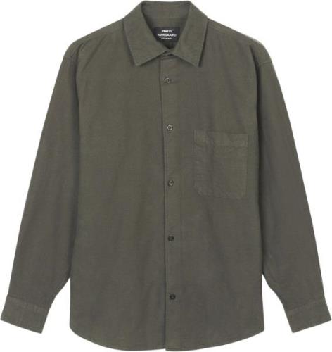 Mads Nørgaard - Copenhagen Moleskin Storm Work Shirt Mand Grøn Langærm...