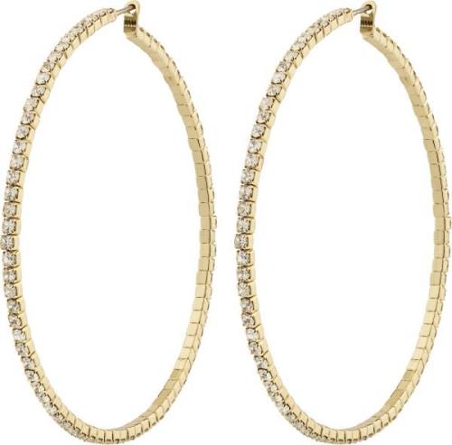 Pilgrim Sidney Crystal Hoop Earrings Goldplated one size - Creoler hos...