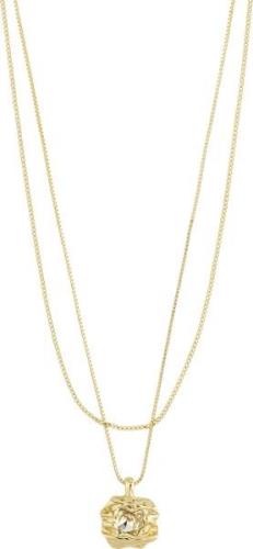 Pilgrim Feel Recycled Necklace 2in-1 set Gold-plated one size - Halskæ...