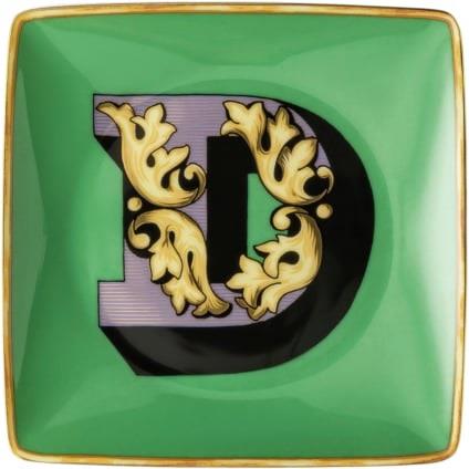 Versace Bowl 12cm sq. Flat, Holiday Alphabet D, Versace Flerfarvet Str...