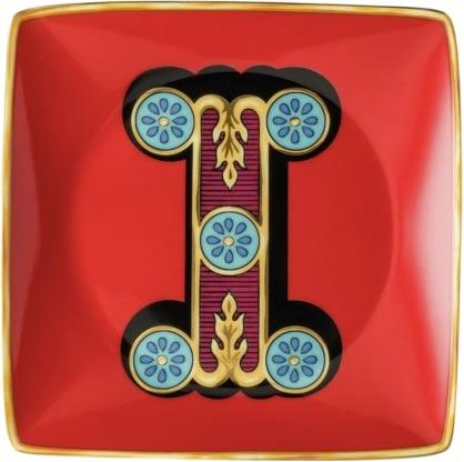 Versace Bowl 12cm sq. Flat, Holiday Alphabet I, Versace Flerfarvet Str...