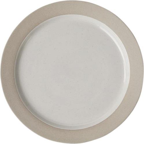 Studio About Plate, Large, 2 PCS, Clay Sand, Glaze Light Grey, 25015sg...