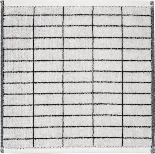 Mette Ditmer Tile Stone Fingertip Towel Black / Off-white - Håndklæder...