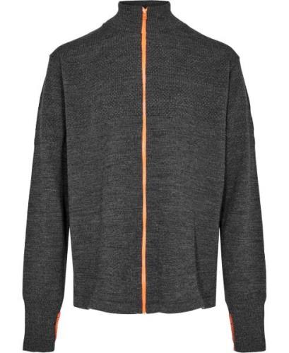 Mads Nørgaard - Copenhagen 100% Wool Klemens Zip Kontrast Mand Charcoa...