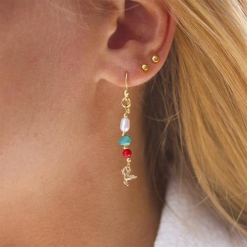 With love darling Peace Turquoise &  Pearl Earring ONE SIZE - Ørehænge...