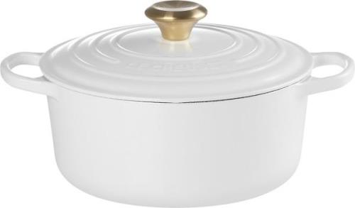 Le Creuset Rund Gryde 24cm White White Str 24 cm - Gryder hos Magasin