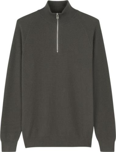 Mads Nørgaard - Copenhagen Tight Cotton Rune Half Zip Knit Mand Grøn T...