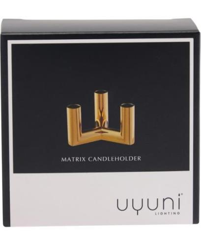 Uyuni Matrix Candle Holder 3'arm Mini Taper - Brass - 7,5 x 4,5 Guld -...