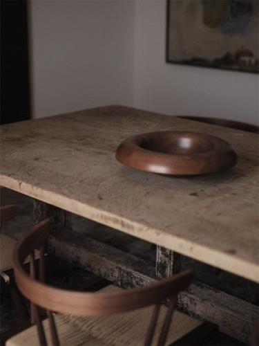 Audo Copenhagen Rond Bowl, H12,5, Wood 0008 - Serveringsskåle hos Maga...