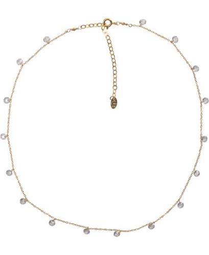 BeChristensen Susan White Zirconia Necklace Gold 38+5cm - Perlearmbånd...