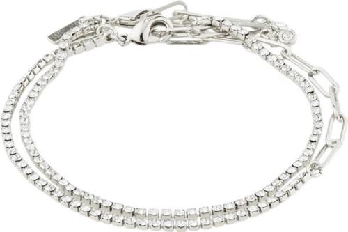 Pilgrim Rowan Crystal Bracelet, 2in-1, Silver-plated one size - Kædear...