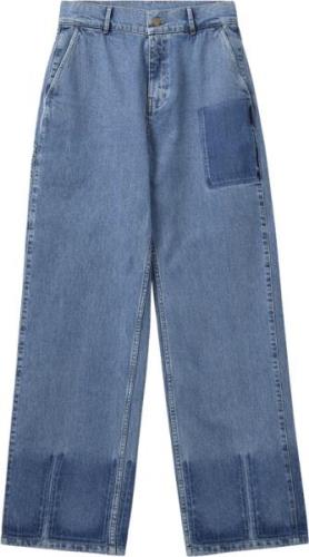 H2OFAGERHOLT New York Jeans Kvinde Blue Denim Wide Jeans Str L - Bomul...