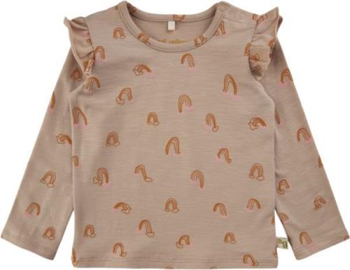 Soft Gallery Sgbaby Bella Frill Rainbow LS Tee Str 6m - Cuban Sand Blu...