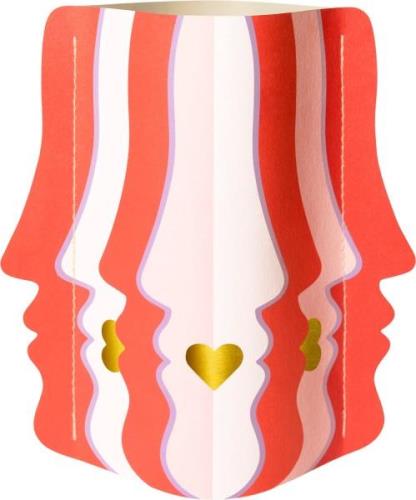 OCTAEVO Paper Vase Mini Beso Red Str 16,5 x 0,05 x 17 - Vaser Glas hos...