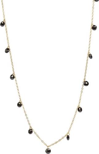 BeChristensen Susan Black Zirconia Necklace Gold 38+5cm - Halskæder Me...