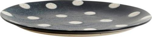 Nordal Grainy dot Plate, S, Dark Blue/sand 0008 - Middagstallerkener h...