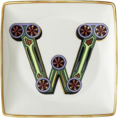 Versace Bowl 12cm sq. Flat, Holiday Alphabet W, Versace Flerfarvet Str...