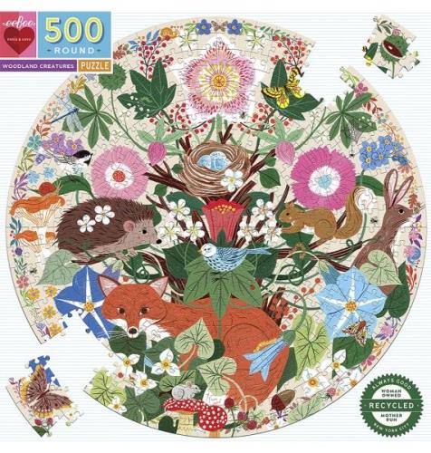 eeBoo Eeboo Rundt Puslespil 500 brk - Woodland Creatures - Puslespil h...