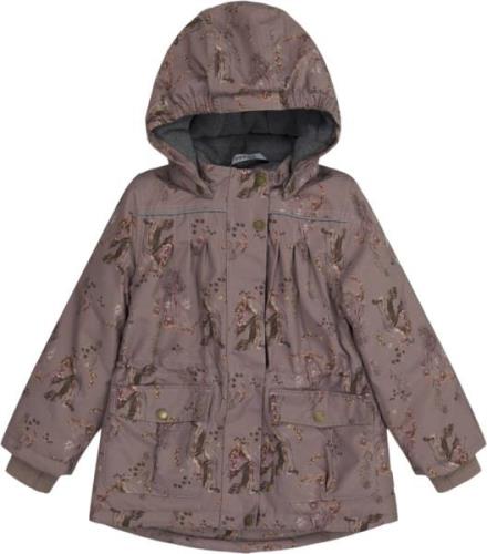 Mikk-Line Polyester Girls Jacket Aop Floral Str 128 Polyester - Twilig...