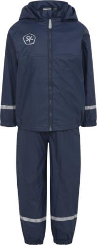 Color Kids Rain set PU w. Fleece Lining Str 128 Unisex - Dress Blues R...