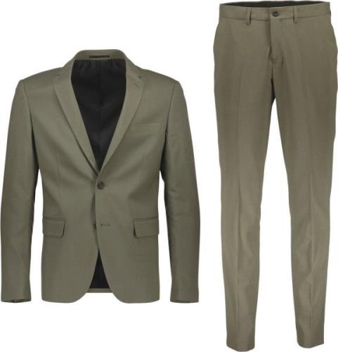 Lindbergh Suit med let Stretch Mand Olive Jakkesæt Slim Fit Str 46 - h...