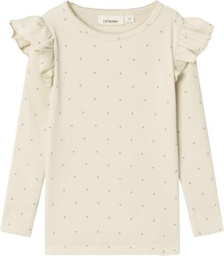 Lil' Atelier Nmfgago KUO LS Slim TOP LIL Str 92 - Birch Bluser hos Mag...