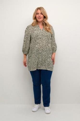 Kaffe Curve Kcjenny Tunic Kvinde Turtledove/black Graphic Dot Tunikaer...