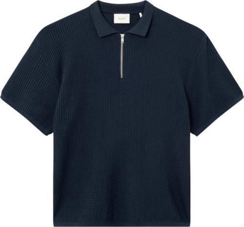 Forét Moment Half ZIP Knit Mand Navy Kortærmede Poloer Str L - hos Mag...