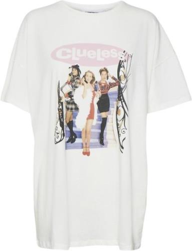 Something New Snemma SS Oversize TEE Clueless Kvinde Star White/cluele...