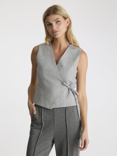 Neo Noir Samara Wrap Waistcoat Kvinde Grey Melange Veste Str 38 - hos ...