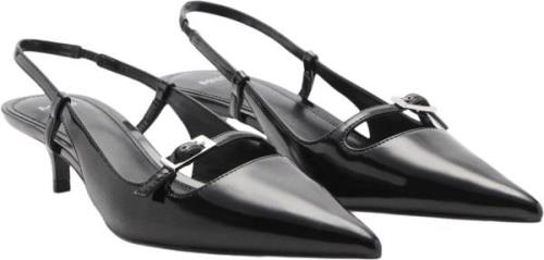 MANGO Slingback Heeled Shoes With Buckle Kvinde Black Slingbacks Str 4...