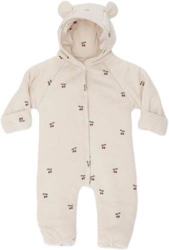 Konges Sløjd NEW Born Onesie With Hood Str 6M - Cherry Køredragter Pol...