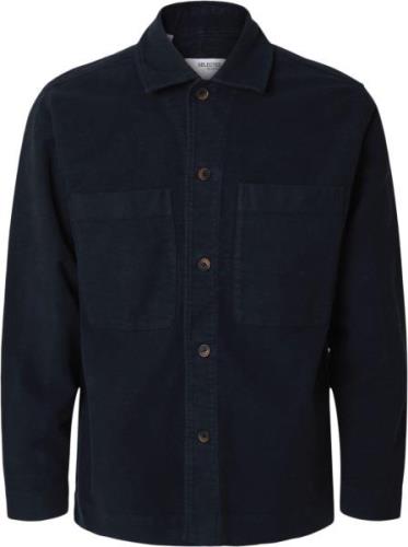 Selected Homme Slhbent Moleskin Overshirt LS Mand Sky Captain Overshir...