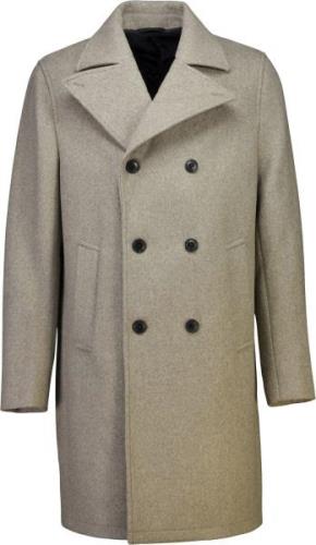 Lindbergh Recycled pea Coat Mand Grå Frakker Str L - Uld hos Magasin